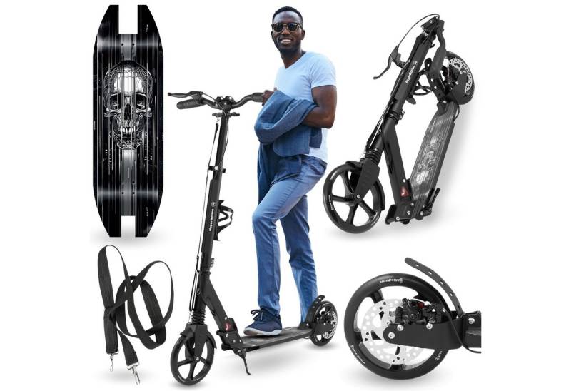 HyperMotion Scooter Faltbarer Aluminium-Scooter mit Federung & Tragegurt – Skyline HyperMotion Scooter Faltbarer Aluminium-Scooter mit Federung & Tragegurt – Skyline von HyperMotion