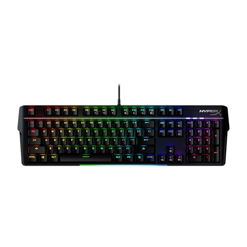 HyperX Alloy MKW100 - Mechanische Gaming-Tastatur - RGB-Beleuchtung, QWERTY-Layout, Staubgeschützte Switches, Abnehmbare Handballenauflage, Aluminiumrahmen, PC/PS5/Xbox-kompatibel, Schwarz von HyperX