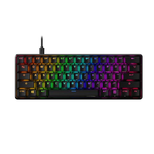 HyperX Alloy Origins 60 – Mechanische Gaming-Tastatur - Ultrakompakter 60% Formfaktor - HyperX Aqua Switch (Taktile) - Double Shot PBT-Keycaps- RGB-LEDHintergrundbeleuchtung, Schwarz von HyperX