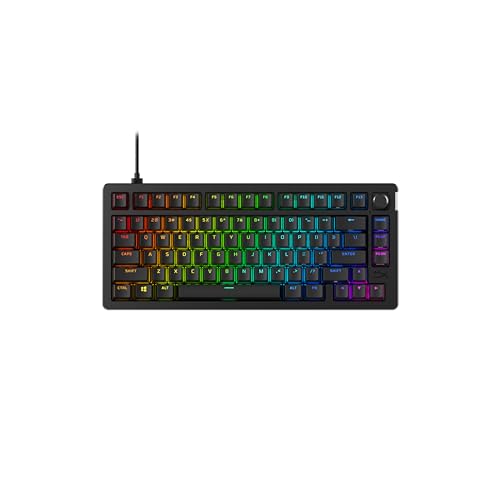 HyperX Alloy Rise 75 - Hot-Swappable Mechanical Gaming Keyboard, PC, Ambient Light Sensor, Gasket Mounted, Linear Switches (deutsches Layout QWERTZ) HyperX Alloy Rise 75 - Hot-Swappable Mechanical Gaming Keyboard, PC, Ambient Light Sensor, Gasket Mounted, Linear Switches (deutsches Layout QWERTZ) von HyperX
