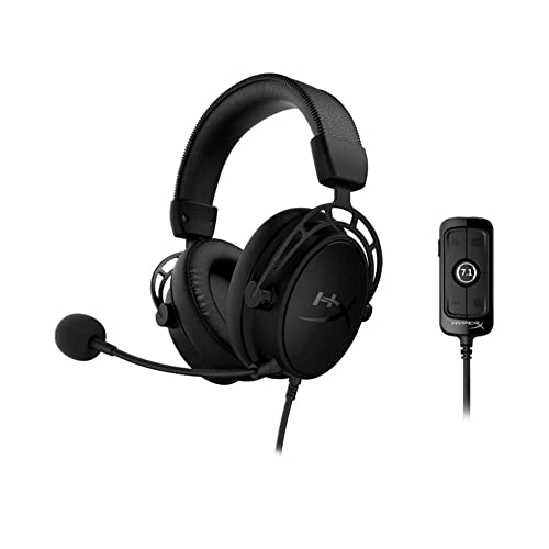 HyperX Cloud Alpha S - Gaming Headset, für PC, PS4, 7.1 Surround Sound, einstellbarer Bass, Dual Chamber Drivers, Chat Mixer, atmungsaktives Kunstleder, Memory-Schaum, Mikrofon, Schwarz von HyperX