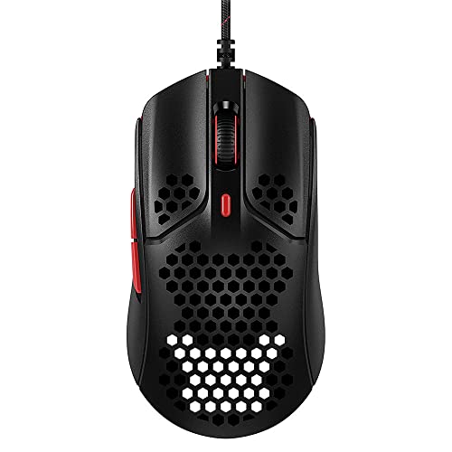 HyperX Pulsefire Haste Gaming-Maus – Ultraleicht, 59g, Wabenschale, Hex-Design, Hyperflex-Kabel, bis zu 16.000 DPI, 6 programmierbare Tasten Weiß/Rosa Einheitsgröße von HyperX