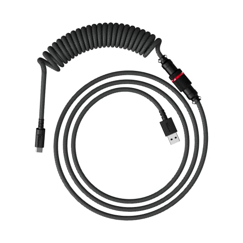 HyperX Spiralkabel – langlebiges Spiralkabel, stilvolles Design, 5-poliger Pilotenstecker, USB-C auf USB-A – grau/schwarz HyperX Spiralkabel – langlebiges Spiralkabel, stilvolles Design, 5-poliger Pilotenstecker, USB-C auf USB-A – grau/schwarz von HyperX