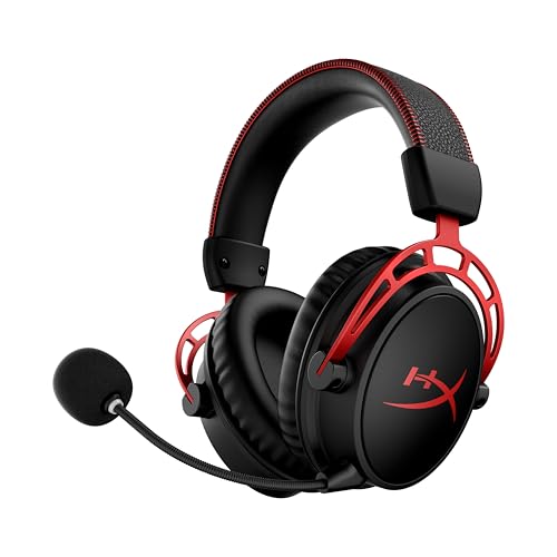 HyperXCloud, Kabellos AlphaWireless-Gaming-HeadsetfürPC,300StundenAkkulaufzeit,DTSHeadphone:XSpatialAudio,Memory-Schaumstoff,DualChamberDrivers,MikrofonmitGeräuschunterdrückung,robusterAluminiumrahmen von HYPERX