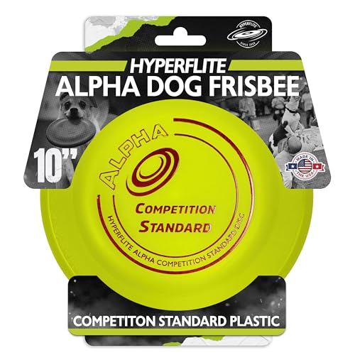 Hyperflite Alpha Competition Standard Dog Disc 10 (150g) | Ultimative Fliegenscheibe für große Hunde | Offizielle Skyhoundz Wettkampfscheibe Training, Apportieren & Spiele | leicht | blendfrei - Gelb von Hyperflite