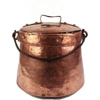 19. Kupfer Wärmespeicher Kessel, Antiker Doofpot, Kamin Dekor, 1800Er Feuer Wärmespeichertopf, Handgehämmerter Kupfertopf von HypnoticGifts