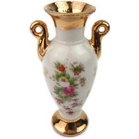 Antike Goldkeramikvase, Handbemalte Keramikvase, Blumenvase Aus Keramik von HypnoticGifts