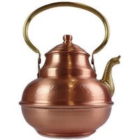 Antike Kupfer Teekanne, Gehämmerte Teekanne Mit Messinggriff Und Ausgießer von HypnoticGifts