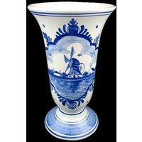 Delft Keramik Vase, Handbemalte Große Holland Windmühle von HypnoticGifts