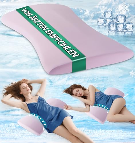 Hypuno Orthopädisches Lendenkissen Ergonomische Rücken- & Lordosenstütze aus Memory-Schaum für Bett & Sofa – Entlastung im unteren Rücken– Kühlender, Abnehmbarer Waschbarer Bezug von Hypuno