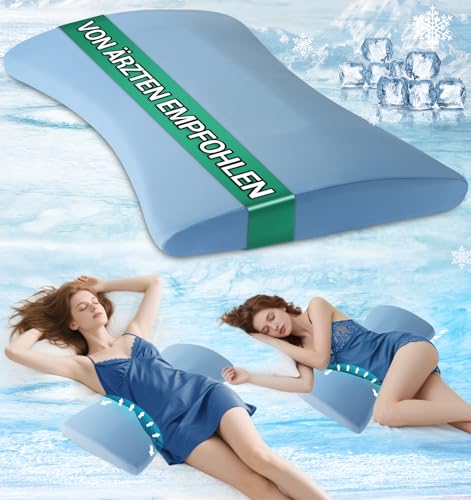 Hypuno Orthopädisches Lendenkissen Ergonomische Rücken- & Lordosenstütze aus Memory-Schaum für Bett & Sofa – Entlastung im unteren Rücken– Kühlender, Abnehmbarer Waschbarer Bezug von Hypuno