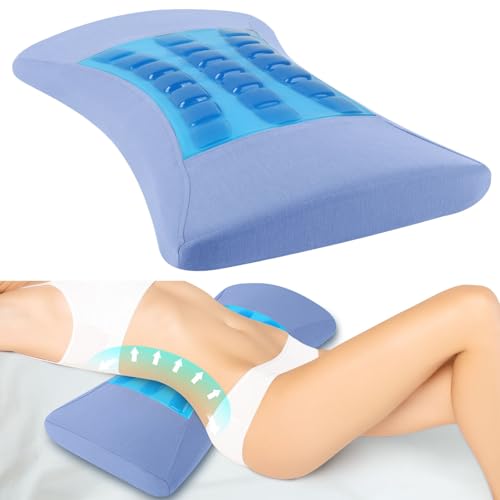 Hypuno Orthopädisches Lendenkissen mit kühlender Gel-Schicht Ergonomische Rücken- & Lordosenstütze aus Memory-Schaum für Bett & Sofa–Entlastung im unteren Rücken von Hypuno