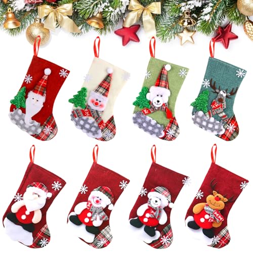 Hyran Weihnachtsstrumpf, 8 Stück Nikolausstrumpf, Nikolausstrumpf Personalisiert, Weihnachtstüten zum Befüllen, Weihnachtssocken Kamin, Weihnachtsdeko, Weihnachtsbaumschmuck(16 * 22.5CM) Hyran Weihnachtsstrumpf, 8 Stück Nikolausstrumpf, Nikolausstrumpf Personalisiert, Weihnachtstüten zum Befüllen, Weihnachtssocken Kamin, Weihnachtsdeko, Weihnachtsbaumschmuck(16 * 22.5CM) von Hyran