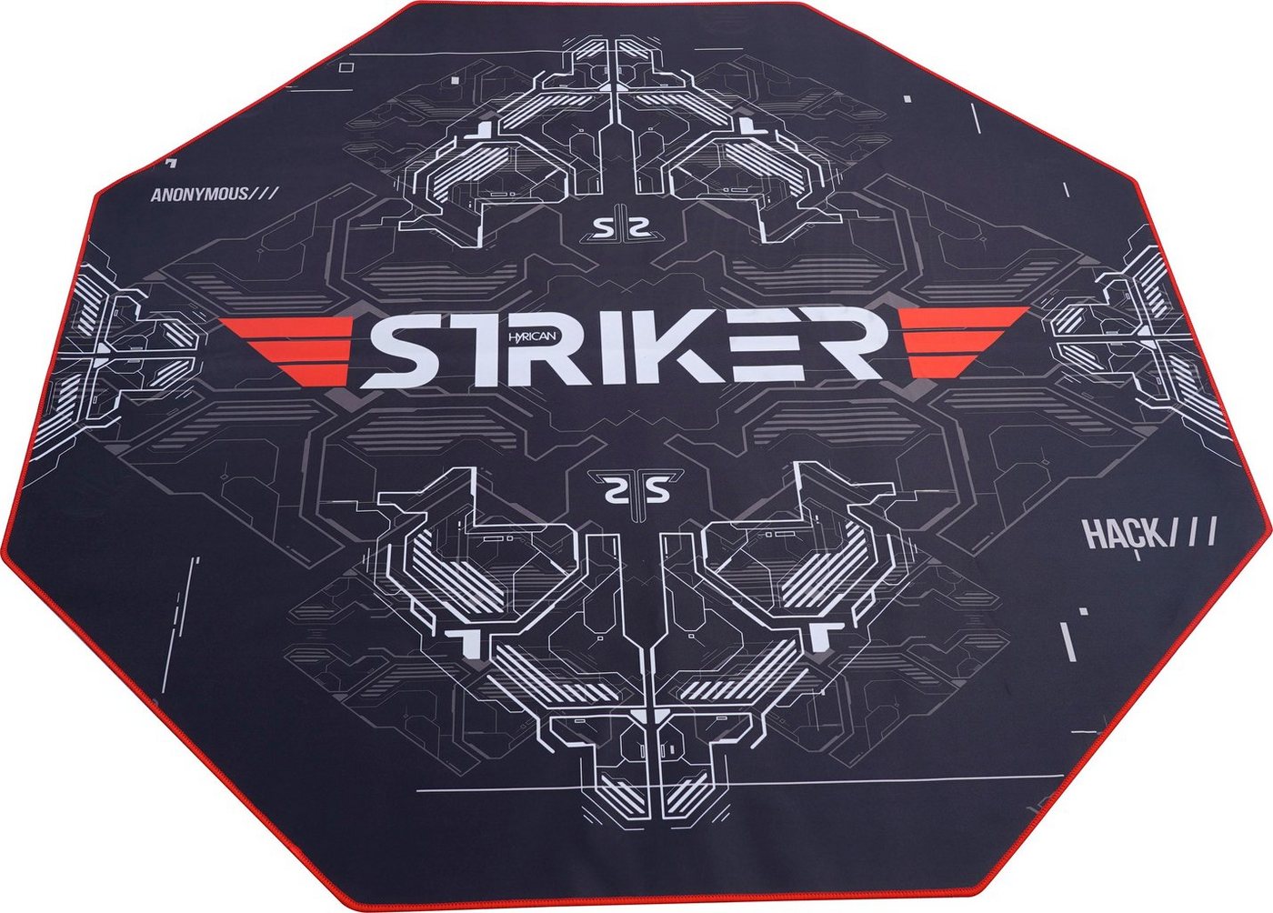 Hyrican Bodenschutzmatte Hyrican Striker Gaming Stuhlunterlage/Bodenschutzmatte 1100x1100x2mm, 8- eckige Form von Hyrican