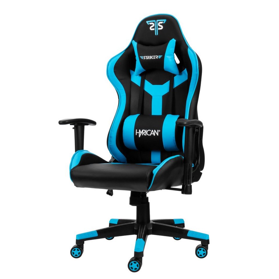 Hyrican Gaming-Stuhl Striker Copilot" schwarz/blau, Kunstleder, ergonomischer Gamingstuhl, Bürostuhl, Schreibtischstuhl, geeignet für Jugendliche und Erwachsene" von Hyrican