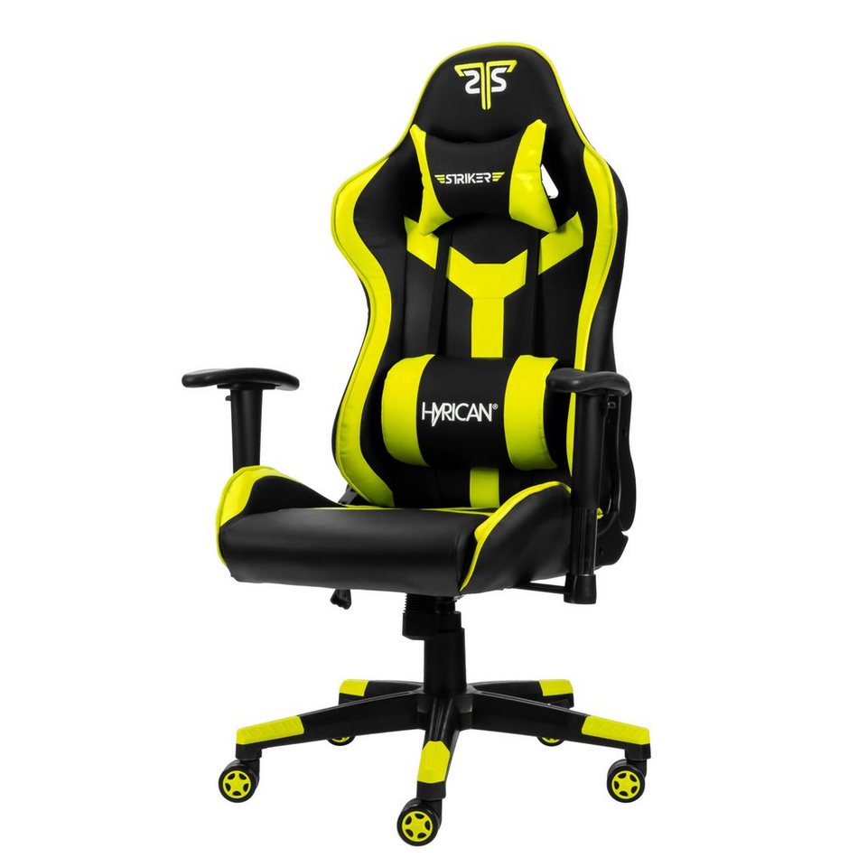 Hyrican Gaming-Stuhl Striker Copilot" schwarz/gelb, Kunstleder, ergonomischer Gamingstuhl, Bürostuhl, Schreibtischstuhl, geeignet für Jugendliche und Erwachsene" von Hyrican