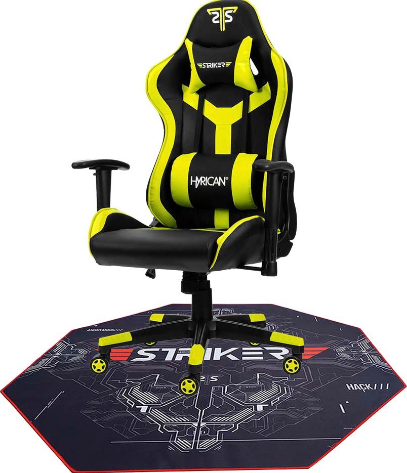 Hyrican Gaming-Stuhl Striker Gaming-Stuhl Copilot" Gamingstuhl + Stuhlunterlage (Set), Bodenschutzmatte 1100x1100x2mm" von Hyrican