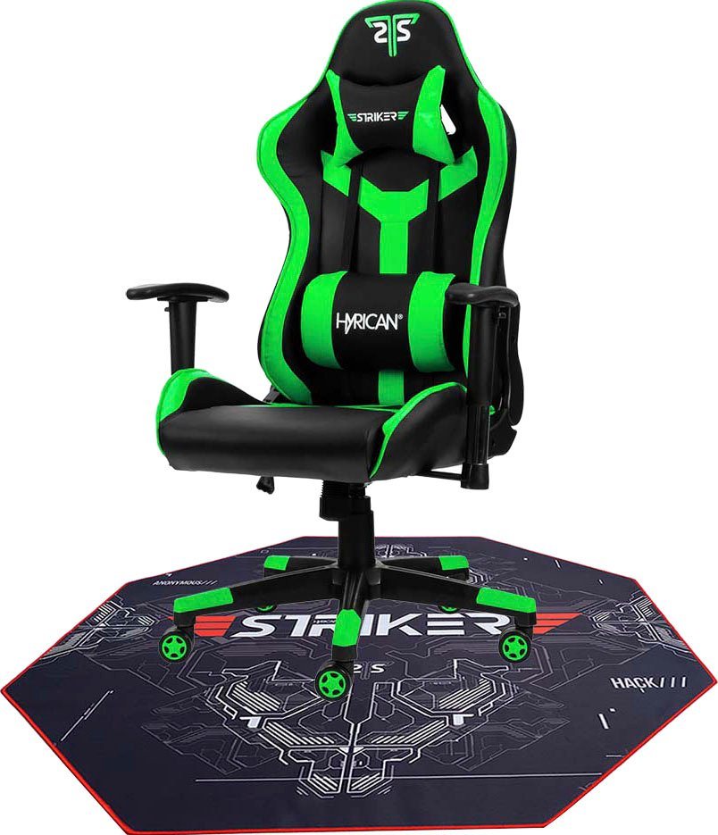 Hyrican Gaming-Stuhl Striker Gaming-Stuhl Copilot" Gamingstuhl + Stuhlunterlage (Set), Bodenschutzmatte 1100x1100x2mm" von Hyrican