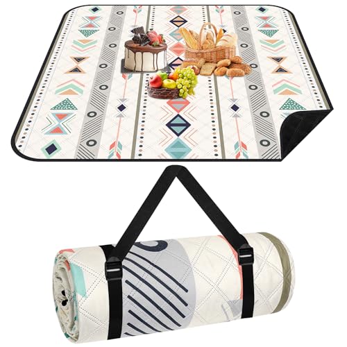 Hysagtek Picknickdecke, Picknickdecke Wasserdicht 200x200, Groß Stranddecke Boho Picknick Decke, Outdoor Picnic Blanket für Freibad Strand, Park, Reisen, Wandern, Spielplatz, Camping von Hysagtek