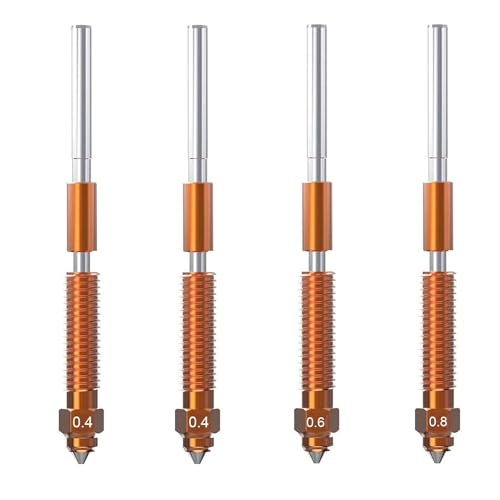 HysiPrui 3D Drucker Einteilige Kupferlegierung Düsen Kit Für K1C/Ender 3 V3/Ender 3 V3 Plus mit eingeschlossen 2pcs 0.4mm+1pc 0.6mm+1pc 0.8mm Messing alle Metalldüse und Kehlrohr HysiPrui 3D Drucker Einteilige Kupferlegierung Düsen Kit Für K1C/Ender 3 V3/Ender 3 V3 Plus mit eingeschlossen 2pcs 0.4mm+1pc 0.6mm+1pc 0.8mm Messing alle Metalldüse und Kehlrohr von HysiPrui
