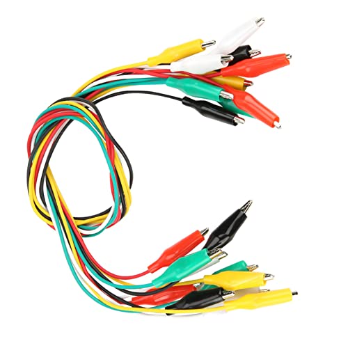 10 Stück 50 cm Krokodilklemme, 35 mm Doppelkrokodilklemmen Kabel Drahtdurchmesser 2,5 mm Gewicht Ca. 55 g für elektrische Geräte Draht und Kabel von Hyuduo