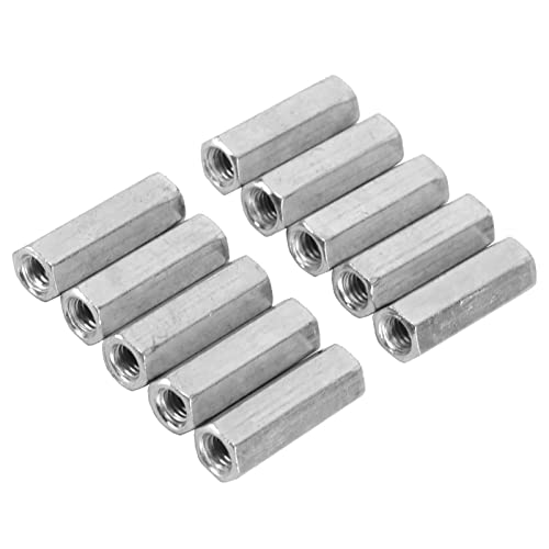 10 Stücke M6 Lange Stangenmutter Sechskantmutter Innengewinde Gerade Passend Sechskantstange Gewindestange Rod Studding Hex Verzinkt (M6*30) von Hyuduo