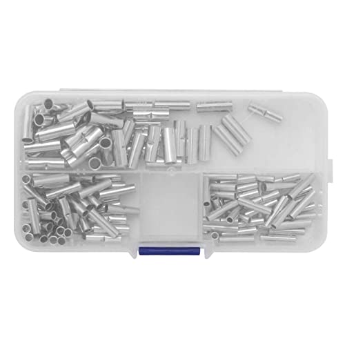 150-teiliger nicht isolierter Stoßverbinder, blanker, nicht isolierter Aderendhülsenkabel-Crimpanschluss-Kit mit Aufbewahrungskoffer für elektrische Spleißarbeiten Terminals 150-teiliger nicht isolierter Stoßverbinder, blanker, nicht isolierter Aderendhülsenkabel-Crimpanschluss-Kit mit Aufbewahrungskoffer für elektrische Spleißarbeiten Terminals von Hyuduo