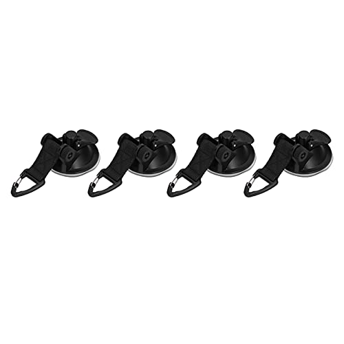 4Pcs Heavy Duty Saugnapf Haken, ABS Anker Zurrgurt Tragbar 20kg Hochbelastbar Starker Saugnapf Haken für Camping Reisen Outdoor(Triangular Buckle) Kleiderhaken von Hyuduo