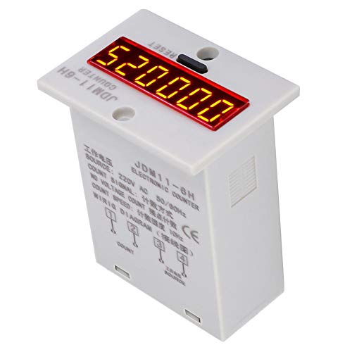 6-Stelliger Elektronischer Zähler, 0-999999 Zählbereich LED-Digitalanzeige Zählerrelais Kein Spannungszähler(AC220V) von Hyuduo