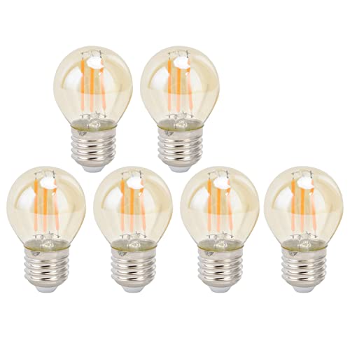 6Pcs E27 Glühbirne, Vintage LED Glühbirne Gold Glas Dimmbar G45 E27 4W Glühbirnen Warmes Licht 360LM, für Schlafzimmer Home Hotel Garten Innenhof Veranda Terrasse Hochzeitsfest Dekoration Birne von Hyuduo