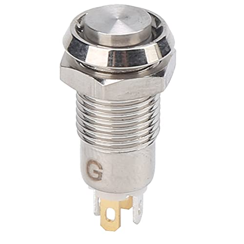 8mm Drucktaster, IP65 Wasserdichter Drucktaster, Edelstahl Drucktaster, Drucktaster Startschalter, für Niederstrom Türklingel Zugangskontrolle 3V Control(rot) Steuerschalter von Hyuduo