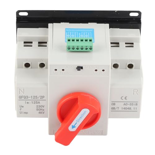 AC230V 125A Mini Dual Power Automatischer Übertragungsschalter ATS 2P, Manueller Betrieb, Mehrfacher Schutz, Einfache Installation, PC und Messing, für Krankenhaus, Geschäft, Bank von Hyuduo