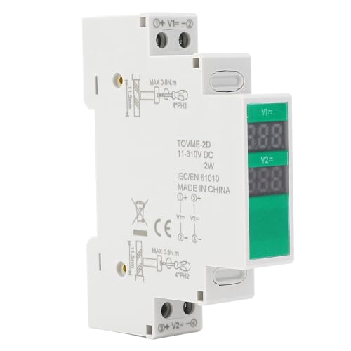 DIN-Schienen-Voltmeter, LCD-Display DC 11 V-310 V Spannungsmesser mit Schaltausgangsanschluss, Einfache Installation für Elektrische Geräte von Hyuduo