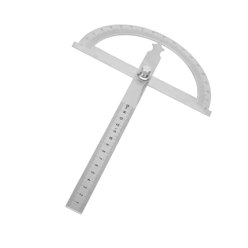 Edelstahl Winkelmesser, 15cm Lineal 180 Grad Winkelsucher Messgerät, Klare und genaue Skala, Digital Neigungsmesser Goniometer, Einstellbare Messwerkzeug (150 * 200 mm) von Hyuduo