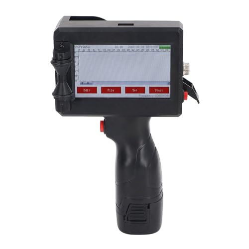 Handheld-Tintenstrahldrucker 4,3-Zoll-Touchscreen 600 Dpi Tragbare Druckmaschine für Holz-Kunststoff-Stoff mit Benutzerfreundlicher Oberfläche für/iOS-Systeme (EU-Stecker) von Hyuduo