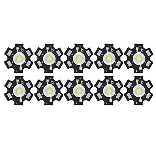 Hyuduo 10 stycken Ultra Bright 3V LED Chip DIY Light Beads Spotlight för tak Downlight Ficklampa Bordslampa (VIT ljus 6500K 1W) Lampenperlen von Hyuduo