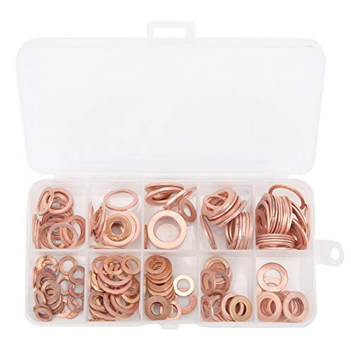 Hyuduo 200pcs Red Copper Dichtungsversiegelung Waschmaschine Flachdichtung Sortiment für den Bequemen Gebrauch Hyuduo 200pcs Red Copper Dichtungsversiegelung Waschmaschine Flachdichtung Sortiment für den Bequemen Gebrauch von Hyuduo