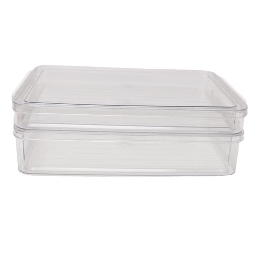 Hyuduo 2pcs Flache Kunststoffdatei -Speicherbehälter Dokument Organizer Transparent Stapelbare Tragbare Projektbox -Container A4 Papierhalter mit Verriegelungsdeckeln für von Hyuduo