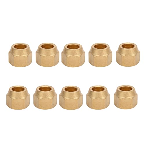 Hyuduo 3/8 -Zoll -Nuss 3/8 Zoll Röhrchenanschläge 3/8 "Messing -STACK 10 PCS SAE 45 ° Röhrchen für Klimaanlagen Kupferrohr mit 150psi -Druck -65 ℉ -250 ℉ von Hyuduo