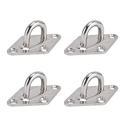 Hyuduo 304 Edelstahl -Augenplattenhaken für Hängemattensport -Geräte Deckenwandhalterung [4 Packung] für Fixeseile Stahldrähte von Hyuduo