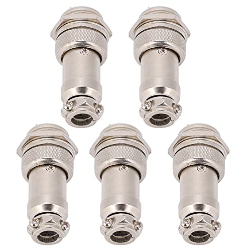 Hyuduo 5pcs GX16 Aviation Plug Connector 16 Mm 450 V Stromsteck mit Reinem, Kupfer Silberplatten Stiften für Datenerfassungssysteme Neigungsmittel Elektromechanische Geräte (9pol) von Hyuduo