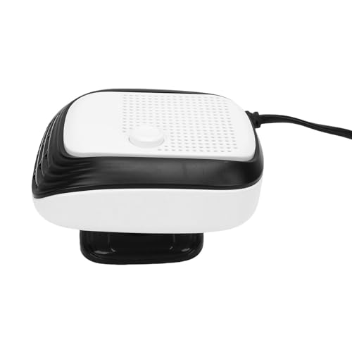 Hyuduo Auto-Raumheizung 120W 2 in 1 Einstellbarer Heizungs-Kühl Ventilator für die Meisten Autos-360 ° Drehbare Windschutz Scheibe Defogger Auto-Heizung, die in eine Zigarette Gesteckt (Schwarz-Weiss) von Hyuduo