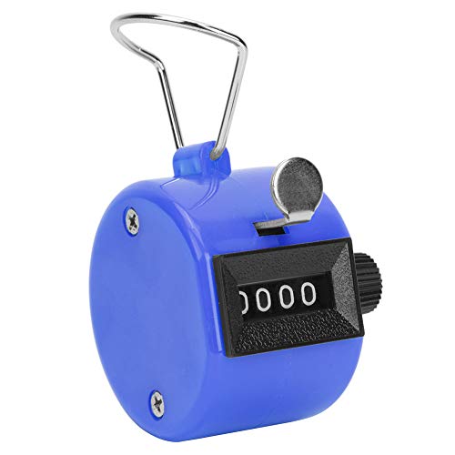 Hyuduo Berm Hand Tally Counter 4-Grad Handheld Counting Tool mit Haken für Sportgeräte Sportsportsportzubehör Zähler Range 0-9999 ABS-Kunststoffschale Multi-Farben Optional Optional (BLUE) von Hyuduo