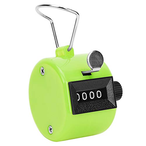 Hyuduo Berm Hand Tally Counter 4-Grad Handheld Counting Tool mit Haken für Sportgeräte Sportsportsportzubehör Zähler Range 0-9999 ABS-Kunststoffschale Multi-Farben Optional Optional (GREEN) von Hyuduo