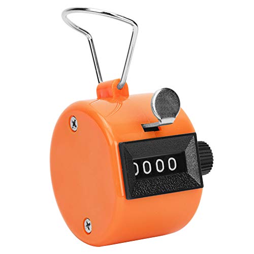 Hyuduo Berm Hand Tally Counter 4-Grad Handheld Counting Tool mit Haken für Sportgeräte Sportsportsportzubehör Zähler Range 0-9999 ABS-Kunststoffschale Multi-Farben Optional Optional (ORANGE) von Hyuduo