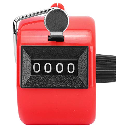 Hyuduo Berm Hand Tally Counter 4-Grad Handheld Counting Tool mit Haken für Sportgeräte Sportsportsportzubehör Zähler Range 0-9999 ABS-Kunststoffschale Multi-Farben Optional Optional (Rot) von Hyuduo