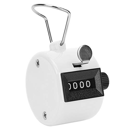 Hyuduo Berm Hand Tally Counter 4-Grad Handheld Counting Tool mit Haken für Sportgeräte Sportsportsportzubehör Zähler Range 0-9999 ABS-Kunststoffschale Multi-Farben Optional Optional (WHITE) von Hyuduo