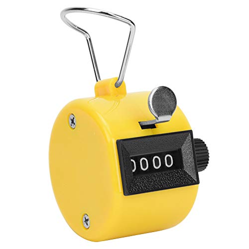 Hyuduo Berm Hand Tally Counter 4-Grad Handheld Counting Tool mit Haken für Sportgeräte Sportsportsportzubehör Zähler Range 0-9999 ABS-Kunststoffschale Multi-Farben Optional Optional (YELLOW) von Hyuduo
