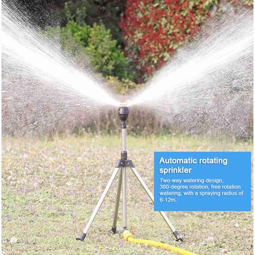 Hyuduo Bewässerungssprinkler, Edelstahl+Nylon, Gartensprühgarten Rasengasering -Sprinkler Automatischem Gewächshaus -Wasserversystem 360 Grad Drehsprüfer Teleskopstativ von Hyuduo