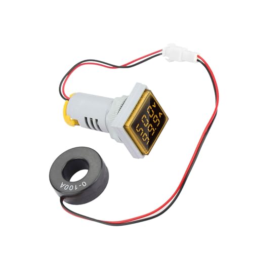 Hyuduo Digitaler Spannungsprüfer mit LED, Amperemeter, Voltmeter, multifunktionaler elektrischer Tester, quadratischer Stromdetektor, Doppel-Panel, AC 0-100 A, 60 – 500 V Hyuduo Digitaler Spannungsprüfer mit LED, Amperemeter, Voltmeter, multifunktionaler elektrischer Tester, quadratischer Stromdetektor, Doppel-Panel, AC 0-100 A, 60 – 500 V von Hyuduo